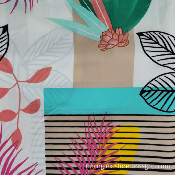 Four Way Spandex Leave Print